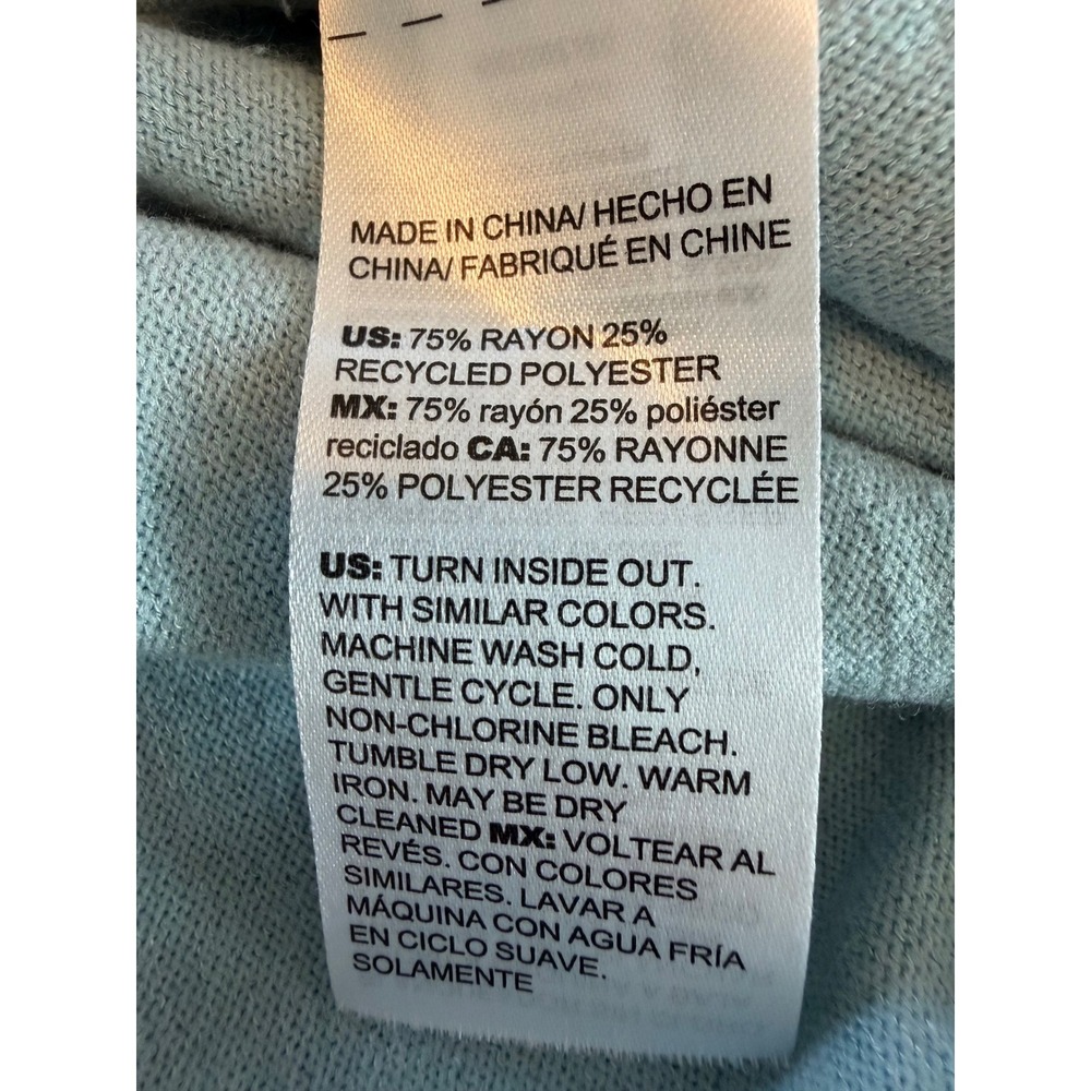 Chico's Seafoam Green Heathered Knit Tunic Top 3/4 Sleeve Boat Neck Size 3 XL - Picture 4 of 7